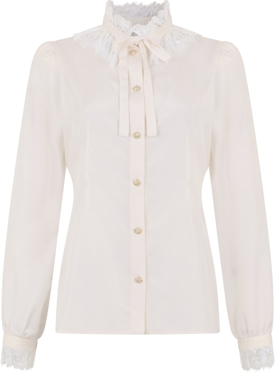 Alessandra Rich Cotton shirt with lace