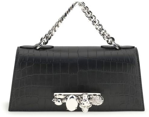 Alexander McQueen Alexander McQueen Black Calf Leather Bos Taurus Shoulder Bag