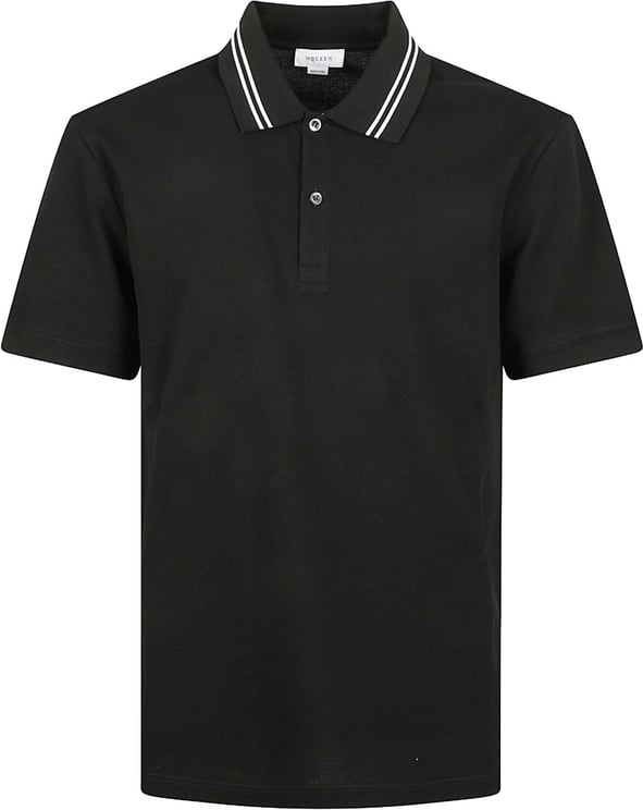 Alexander McQueen Black T-Shirt With Stripe Detail And Button Fastening