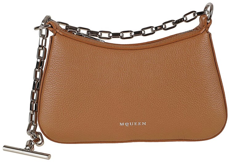 Alexander McQueen Curved Silhouette Bag In Pink Full-Grain Calf Leather