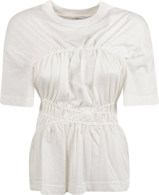 Alexander McQueen Relaxed-Fit White T-Shirt With Gathered Waistline