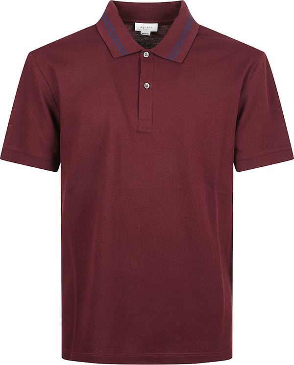 Alexander McQueen Burgundy Cotton Piqué Polo Shirt With Contrasting Logo