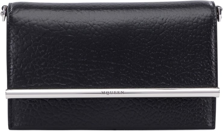 Alexander McQueen Structured Black Bag with Metallic Accent