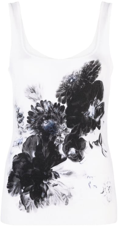 Alexander McQueen Sleeveless Floral-Print Alexander Mcqueen Top
