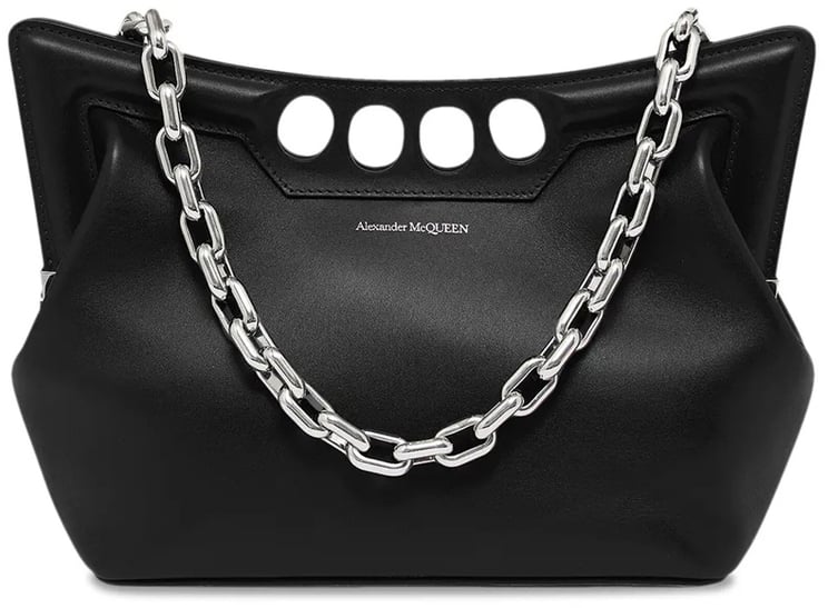 Alexander McQueen Structured Leather Bag with Cut-Out Details