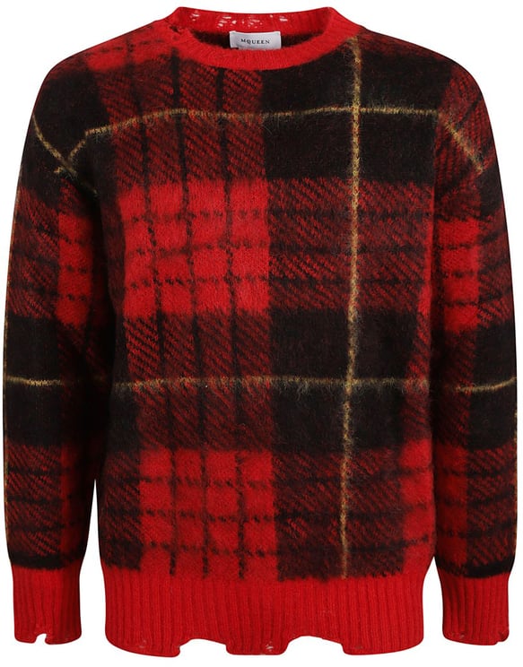 Alexander McQueen Bold Plaid Cotton Sweater