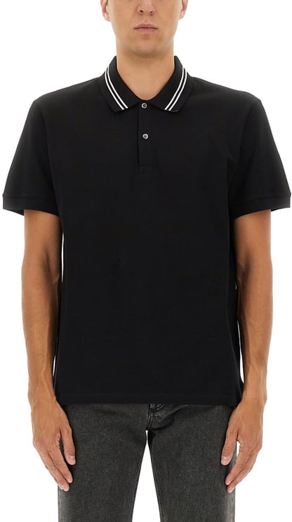 Alexander McQueen POLO SHIRT WITH LOGO ON THE COLLAR