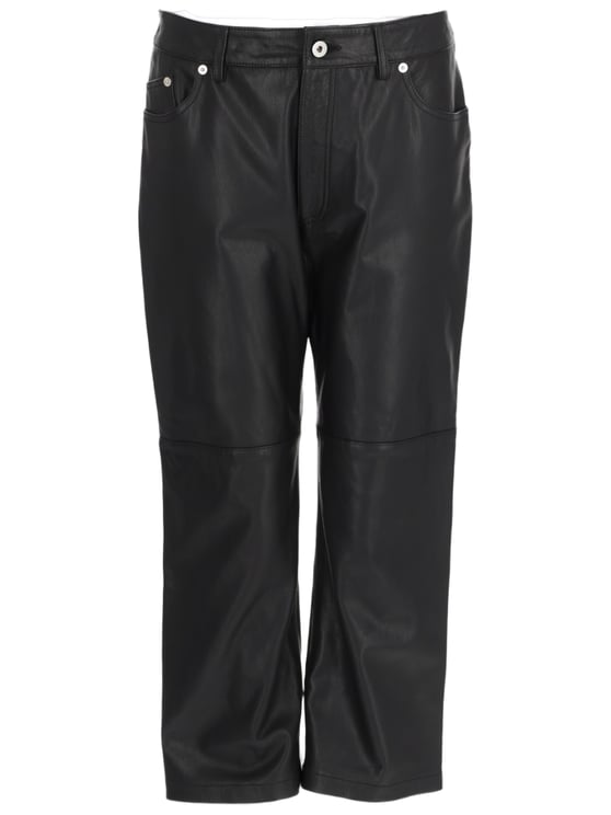 Alexander McQueen Cropped Faux Leather Five-Pocket Pants