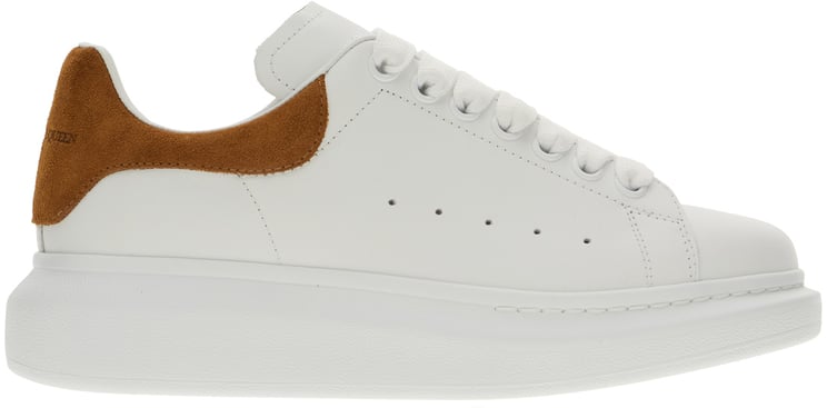 Alexander McQueen Alexander Mcqueen White leather sneakers with brown suede heel