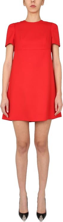 Alexander McQueen A-Line Dress With Pleated Cape Detail