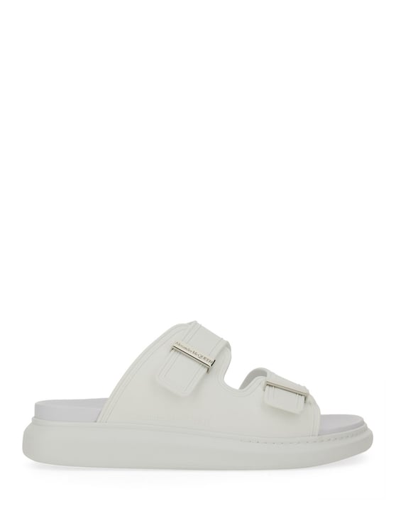 Alexander McQueen Matte Contoured Footbed Double Buckle Sandals
