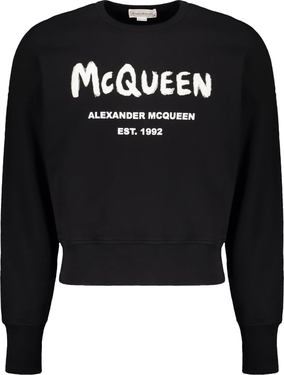Alexander McQueen Black hoodie with contrasting logo