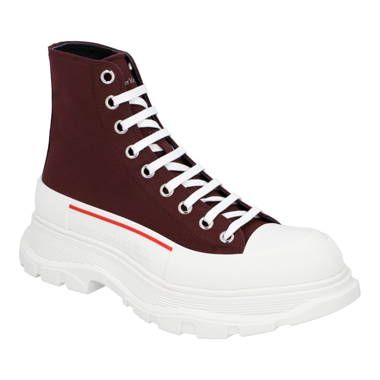 Alexander McQueen Tread Slick Boots 'Burgundy White'
