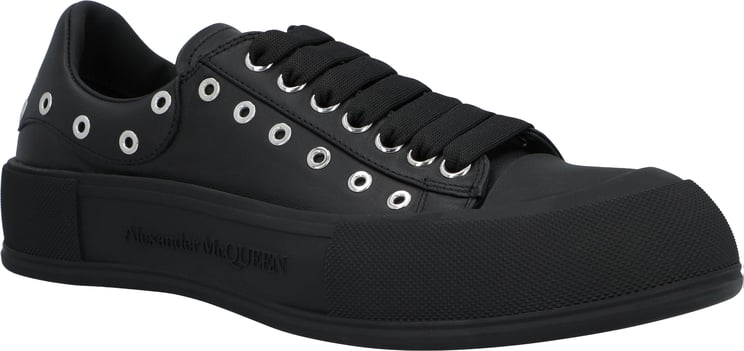 Alexander McQueen Deck Plimsoll In Black/Silver