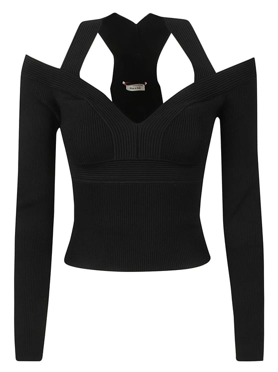 Alexander McQueen Minimalist Cotton Top with Round Neckline