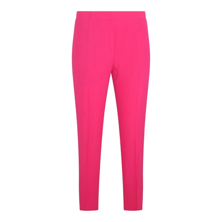Alexander McQueen Tailored High-Waist Straight Trousers In Vibrant Pink