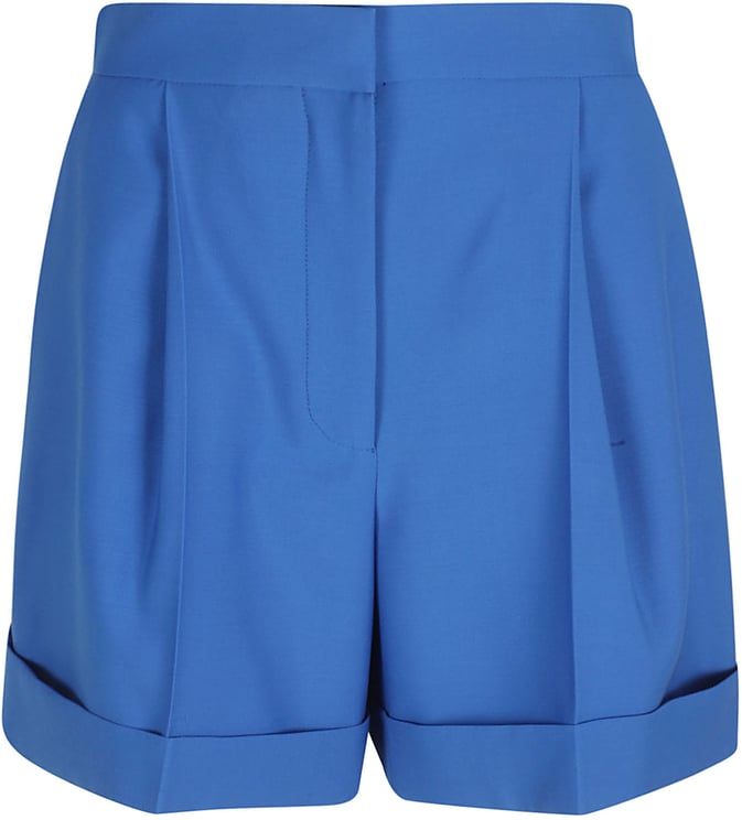 Alexander McQueen Cuffed High-Waist Tailored Shorts