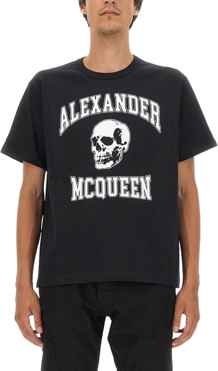 Alexander McQueen Skull Logo Cotton T-Shirt