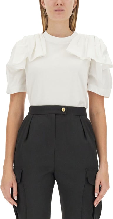 Alexander McQueen Ruffle Cotton T-Shirt