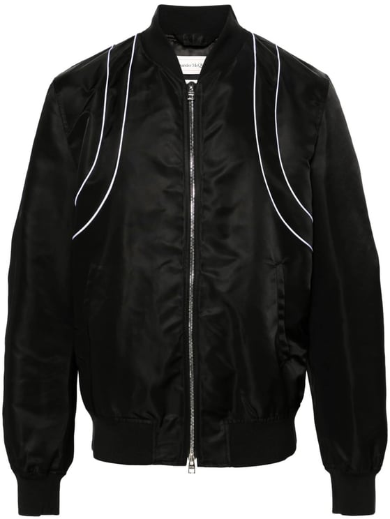 Alexander McQueen Bomber-Style Jacket With Contrasting Piping Details