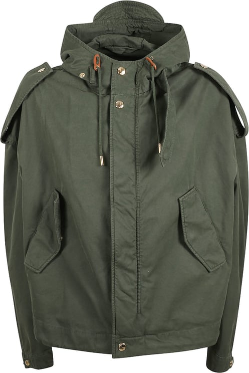 Alexander McQueen Relaxed-Fit Green Cotton Coat With Hood