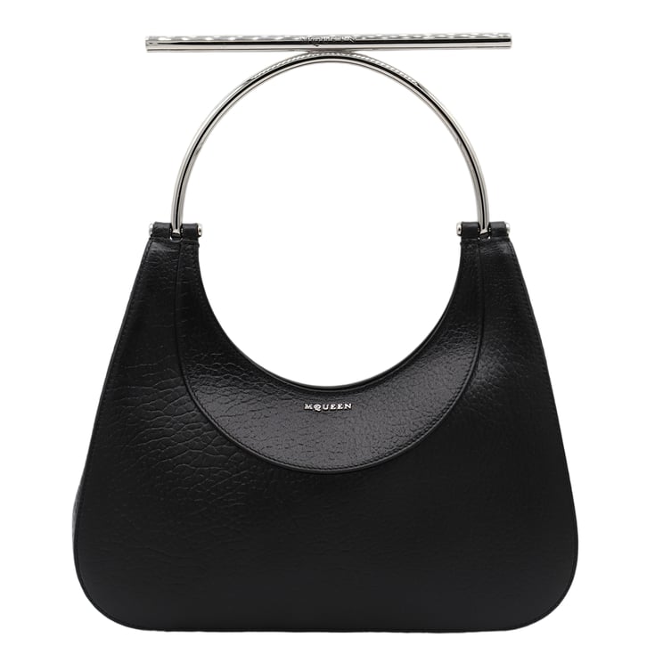 Alexander McQueen Sleek Handbag With Circular Metal Handle And Minimalist Design