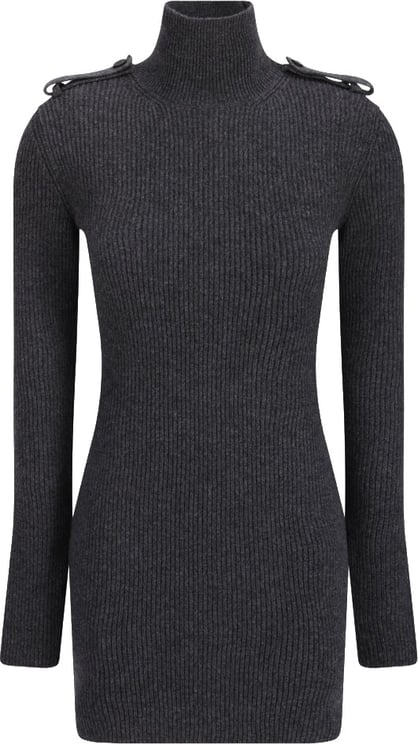 Alexander McQueen Refined Grey Dress In Wool And Cashmere Blend