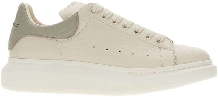 Alexander McQueen Alexander Mcqueen Ivory leather sneakers with grey leather heel