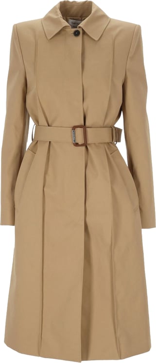 Alexander McQueen Tailored Beige Coat With High Collar
