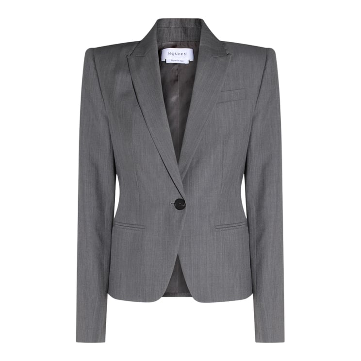 Alexander McQueen Tailored Grey Blazer with Structured Silhouette