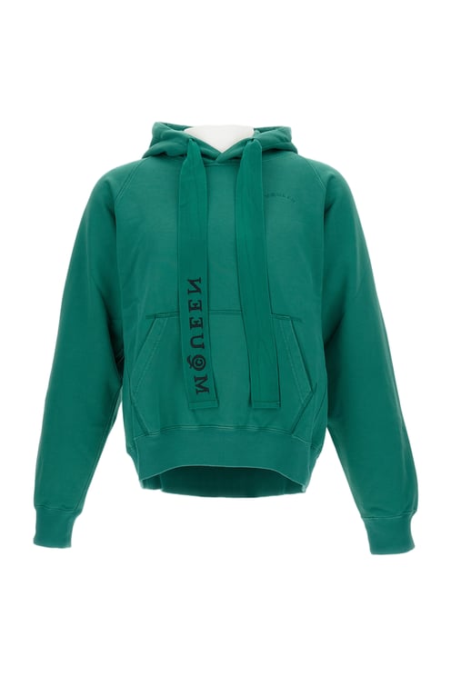 Alexander McQueen Regular Fit Hoodie With Wide Drawstring And Front Pocket