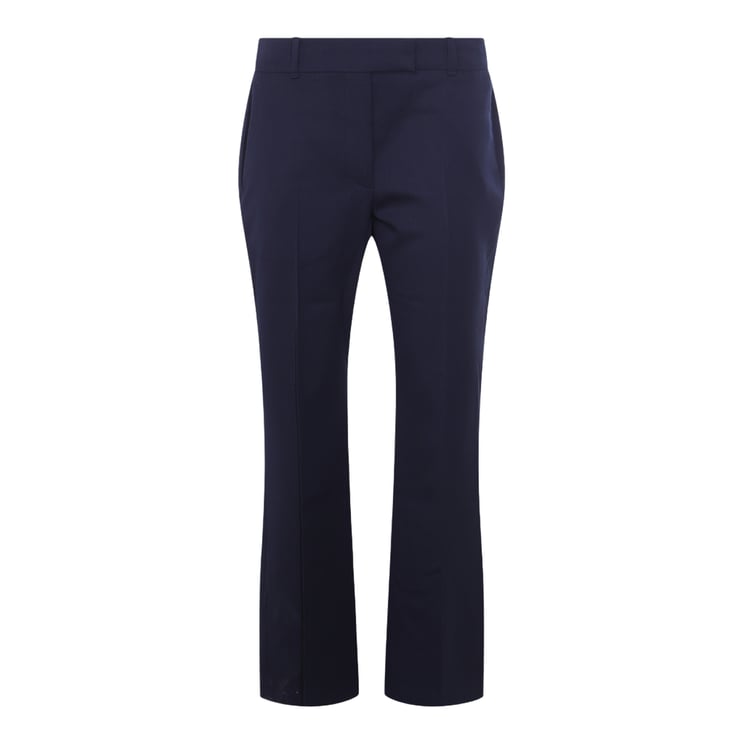 Alexander McQueen Tailored Blue Trousers with Flared Hem