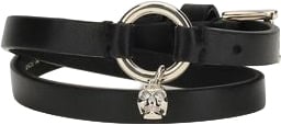 Alexander McQueen Alexander McQueen Black Calf Leather Bos Taurus Bracelet