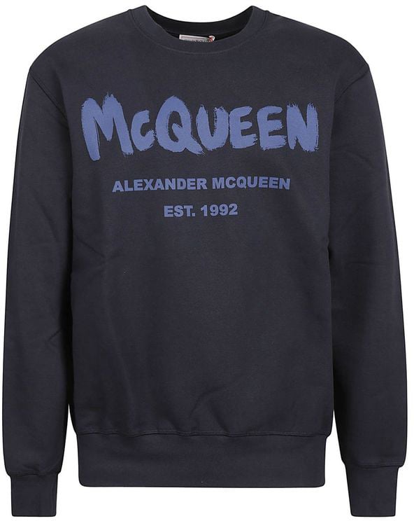 Alexander McQueen Alexander McQueen Blue Cotton Sweatshirt