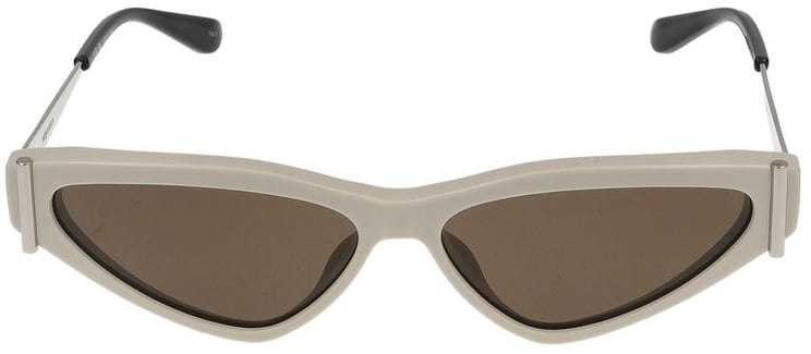 Alexander McQueen Sunglasses Alexander McQueen AM0493S 004 white silver brown 57/13/140