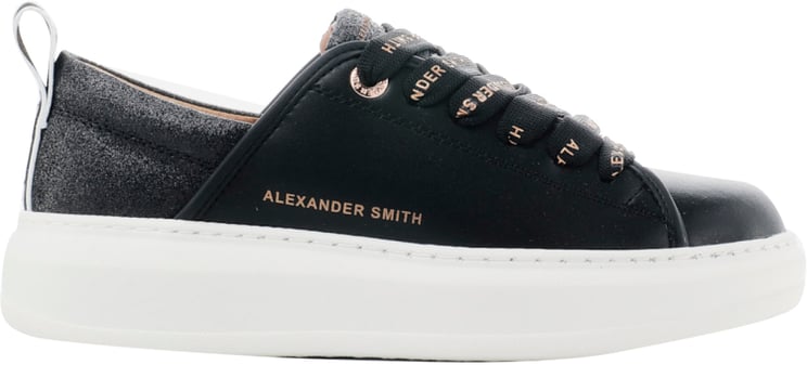 Alexander Smith Sneakers vegana nera con sperone nero glitter