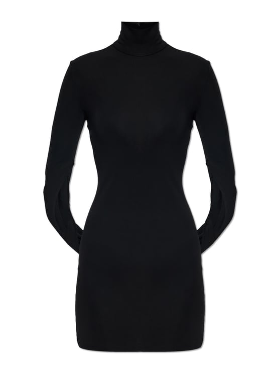 Alexander Wang Mini Draped Turtleneck Long Sleeve Dress