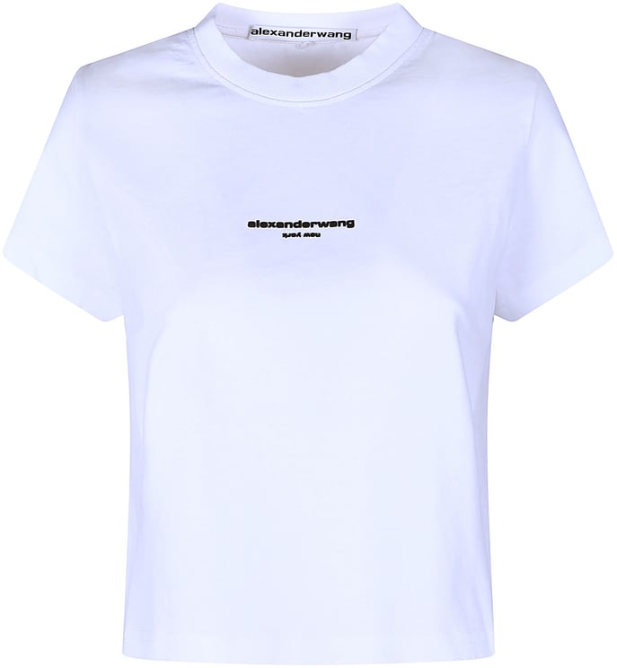 Alexander Wang Logo Print Shrunken T-shirt White