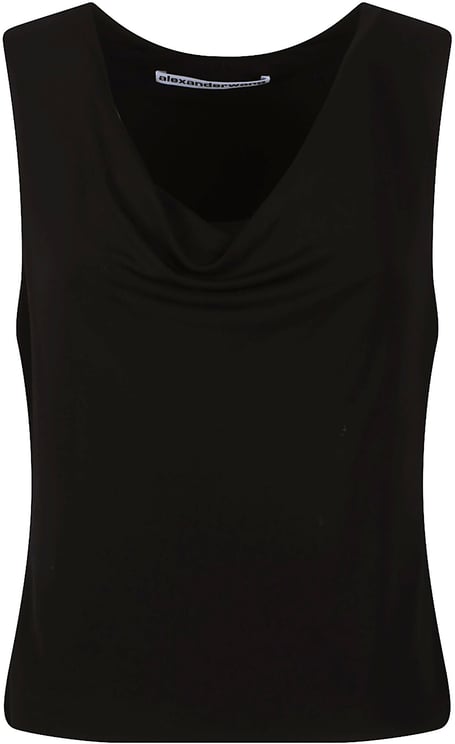 Alexander Wang Cowl Neck Zipper Detail Tank Top Black