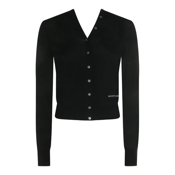 Alexander Wang Fitted Cardigan Sweater With Deep V-Neckline And Button-Down Front