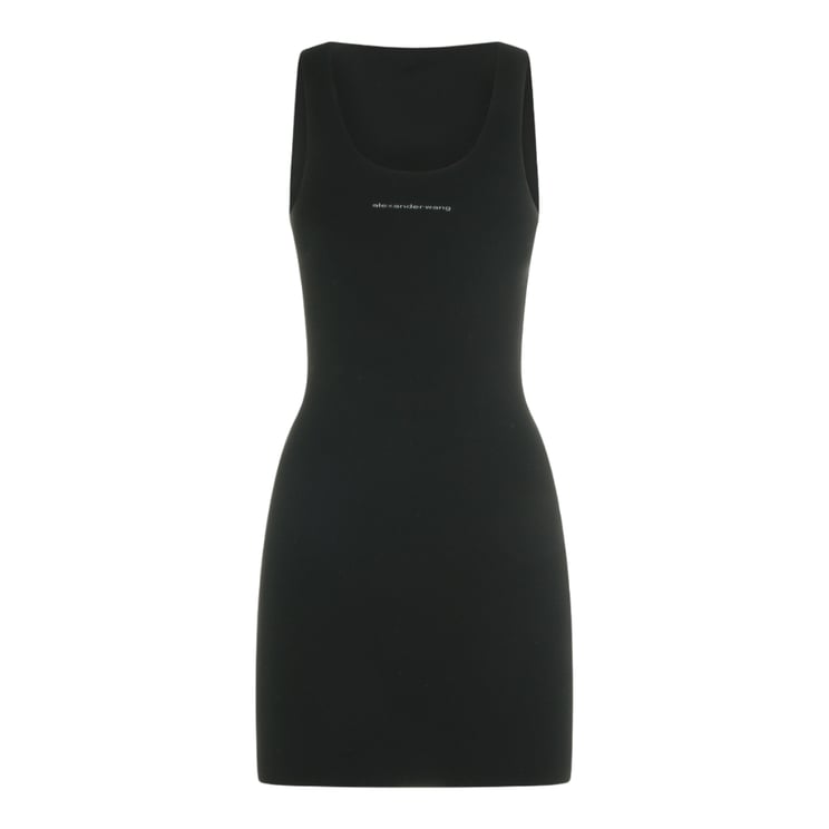 Alexander Wang Sleek Fitted Mini Dress With Scoop Neckline And Ribbed Texture