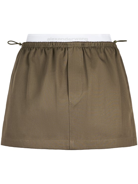 Alexander Wang Mid-Rise Mini Olive Green Skirt