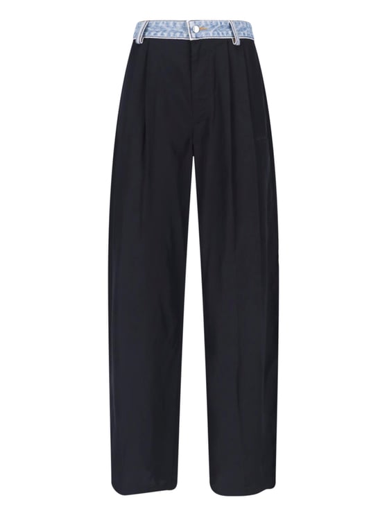 Alexander Wang Black Denim Waistband Straight Leg Trousers