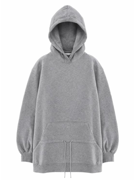 Alexander Wang Soft Grey Puffed Sleeves Cotton Mini Dress