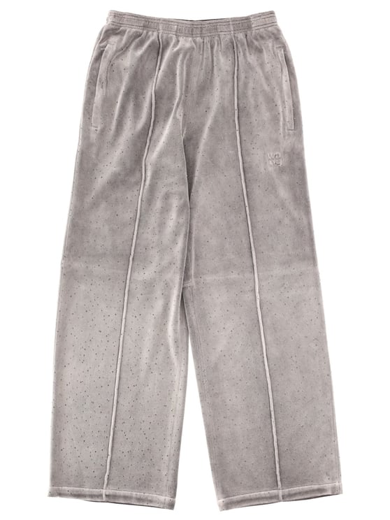 Alexander Wang Neutrals Perforated Cotton-Blend Sweatpants
