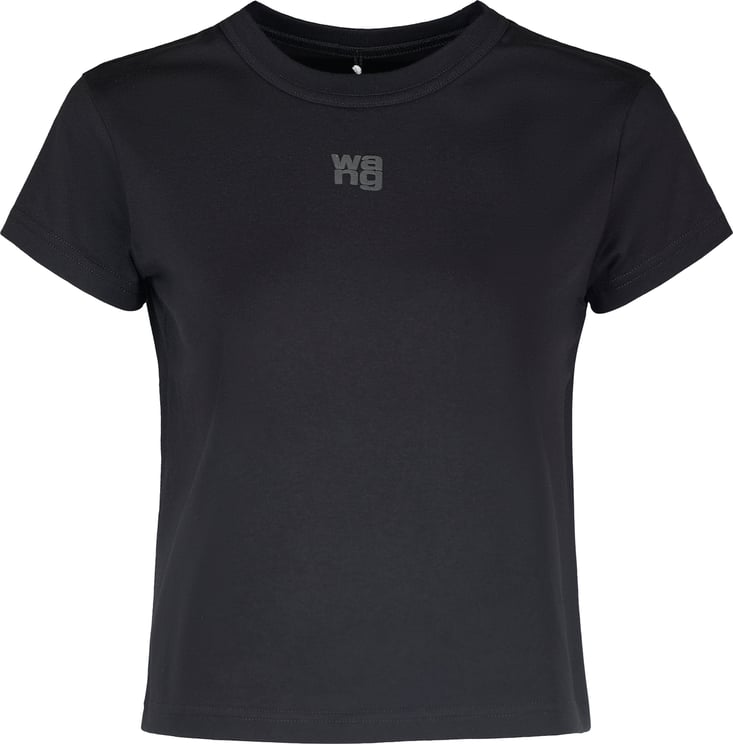 Alexander Wang Black Essential Shrunken Tee Puff Logo Tee