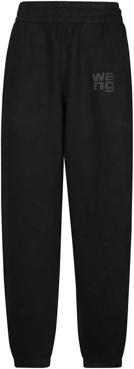 Alexander Wang Puff Paint Logo Esential Terry Classic Sweatpant Black