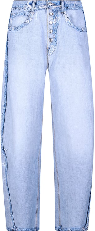 Alexander Wang Inverted Blow Up Emboss Logo Jeans Blue