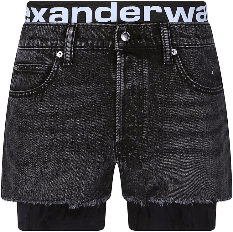 Alexander Wang Pre Styled Relaxed Logo Bike Short Grey