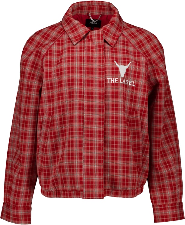 Alix The Label Alix The Label Ladies Woven Checked Bomber Bomberjacks Rood 2602451522